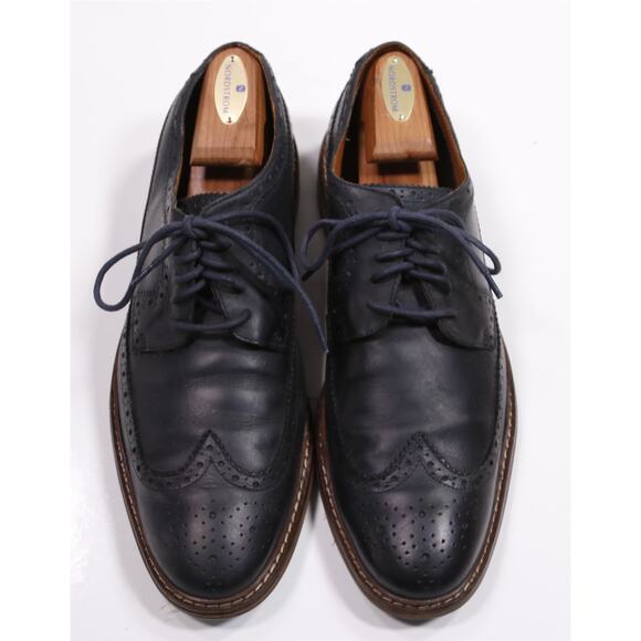 Cole Haan Mens Great Jones Navy Blue Wingtip Brogue Oxford Dress Shoes 11 M main image 5
